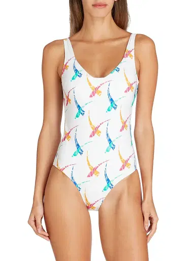 Valimare Women's Verona Stamped One-Piece Swimsuit - Off White | Thumbnail 3