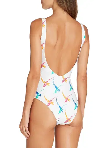 Valimare Women's Verona Stamped One-Piece Swimsuit - Off White | Thumbnail 4