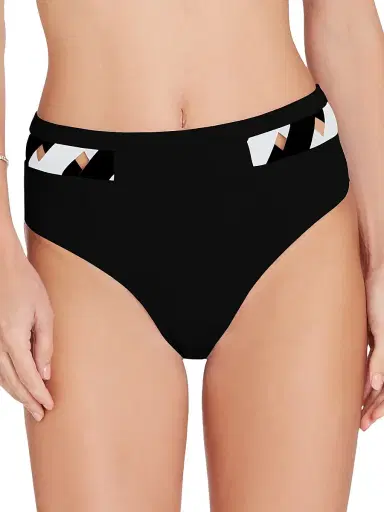 Valimare Women's Martinique High-Rise Bikini Bottoms - Black White | Thumbnail 3 Valimare Women's Martinique High-Rise Bikini Bottoms - Black White | Thumbnail 3
