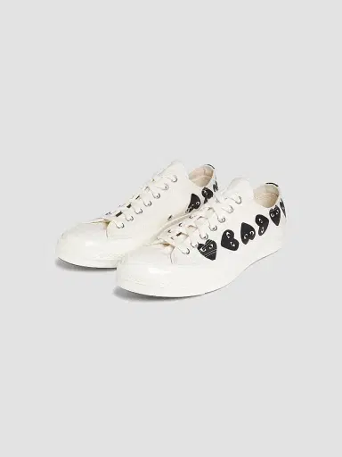Comme des Garçons PLAY CdG PLAY x Converse Men's Chuck Taylor All Star Multi-Heart Low-Top Sneakers - Beige - Size 12 | Thumbnail 2 Comme des Garçons PLAY CdG PLAY x Converse Men's Chuck Taylor All Star Multi-Heart Low-Top Sneakers - Beige - Size 12 | Thumbnail 2