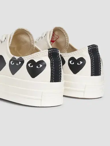 Comme des Garçons PLAY CdG PLAY x Converse Men's Chuck Taylor All Star Multi-Heart Low-Top Sneakers - Beige - Size 12 | Thumbnail 3 Comme des Garçons PLAY CdG PLAY x Converse Men's Chuck Taylor All Star Multi-Heart Low-Top Sneakers - Beige - Size 12 | Thumbnail 3