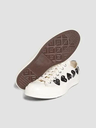 Comme des Garçons PLAY CdG PLAY x Converse Men's Chuck Taylor All Star Multi-Heart Low-Top Sneakers - Beige - Size 12 | Thumbnail 6 Comme des Garçons PLAY CdG PLAY x Converse Men's Chuck Taylor All Star Multi-Heart Low-Top Sneakers - Beige - Size 12 | Thumbnail 6