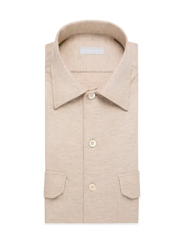 Men's Cashmere Pocket Shirt - Beige