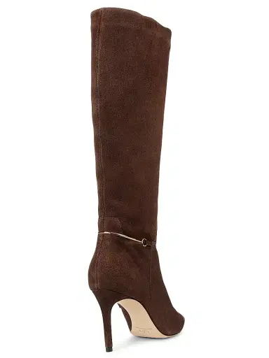 22élevé Women's 85MM Suede Knee-High Boots - Dark Brown - Size 11.5 | Thumbnail 3
