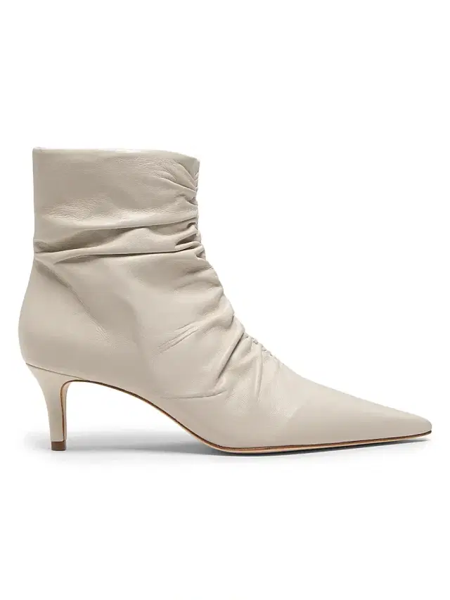 22élevé Women's 55MM Ruched Leather Booties - Pearl - Size 11