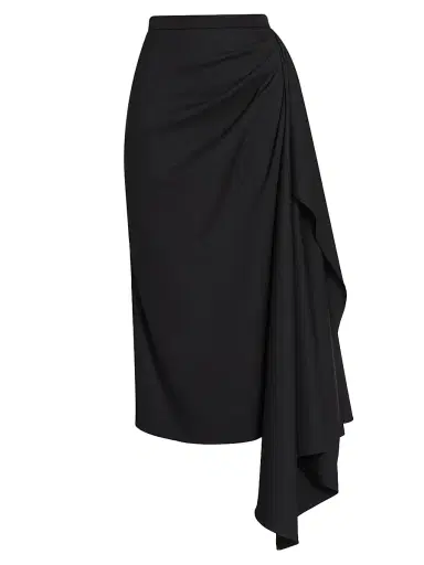 Erdem Women's Draped Midi Pencil Skirt - Black | Thumbnail 1 Erdem Women's Draped Midi Pencil Skirt - Black | Thumbnail 1
