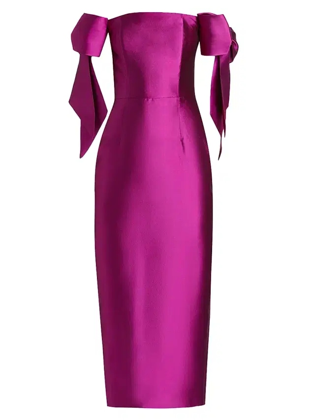 Alexia María Women's Isabella Bow Midi-Dress - Violet