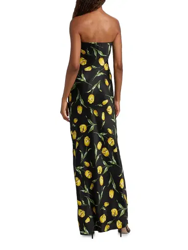 Rodarte Women's Tulip Silk Satin Strapless Gown - Black | Thumbnail 5