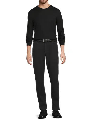 Stefano Ricci Men's Ribbed Wool Sweater - Black | Thumbnail 2