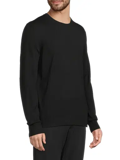 Stefano Ricci Men's Ribbed Wool Sweater - Black | Thumbnail 4