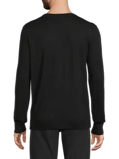 Stefano Ricci Men's Ribbed Wool Sweater - Black | Thumbnail 5