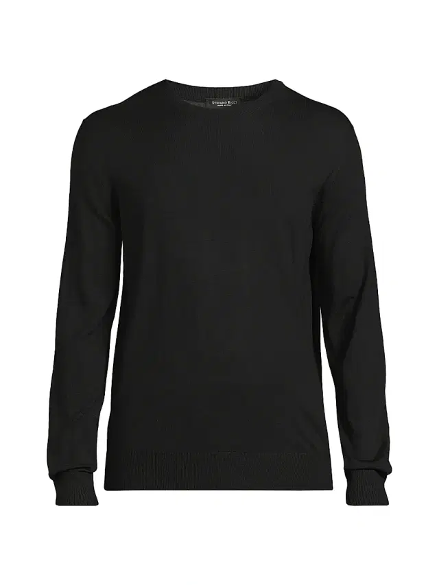 Stefano Ricci Men's Ribbed Wool Sweater - Black