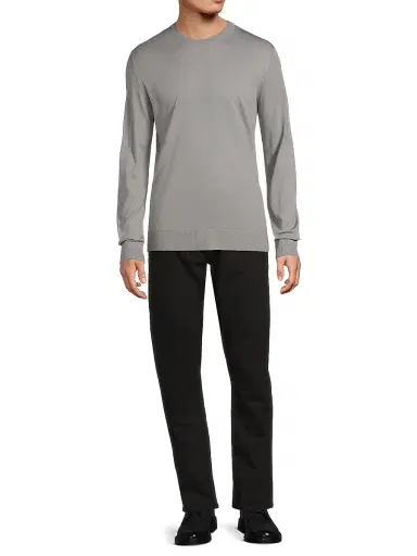 Stefano Ricci Men's Ribbed Wool Sweater - Grey - Size 46 | Thumbnail 2