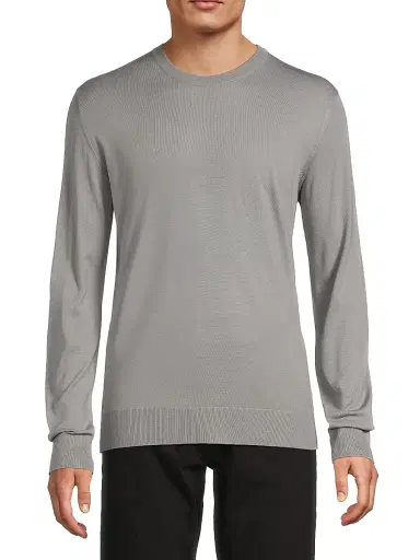 Stefano Ricci Men's Ribbed Wool Sweater - Grey - Size 46 | Thumbnail 3