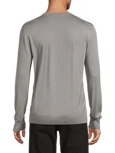 Stefano Ricci Men's Ribbed Wool Sweater - Grey - Size 46 | Thumbnail 5