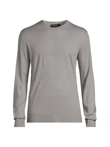 Stefano Ricci Men's Ribbed Wool Sweater - Grey - Size 46 | Thumbnail 1