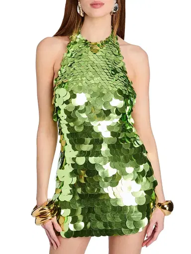 Retrofête Women's Bondera Sequin Halter Minidress - Kiwi - Size Large | Thumbnail 6 Retrofête Women's Bondera Sequin Halter Minidress - Kiwi - Size Large | Thumbnail 6
