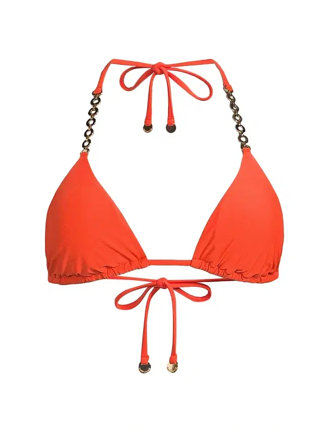 Ramy Brook Women's Terry Embellished Bikini Top - Vivid Orange