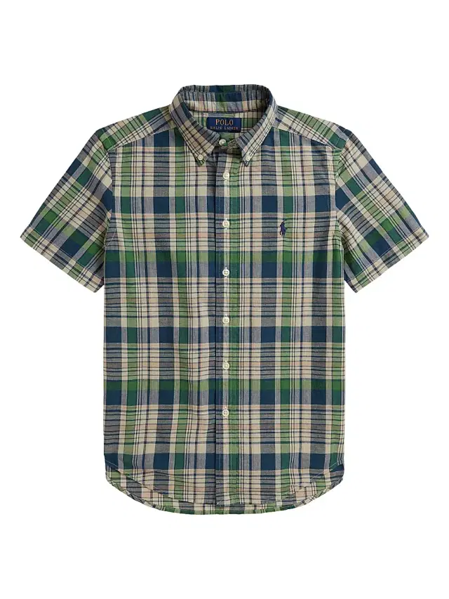 Polo Ralph Lauren Little Boy's & Boy's Madras Short-Sleeve Shirt - White Navy Multi