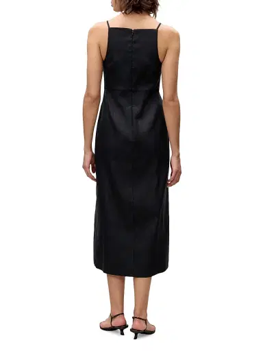 REBECCA TAYLOR Women's Beatrice Stretch Linen-Blend Midi-Dress - Black - Size 12 | Thumbnail 4 REBECCA TAYLOR Women's Beatrice Stretch Linen-Blend Midi-Dress - Black - Size 12 | Thumbnail 4