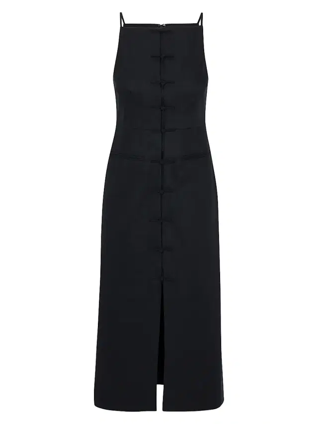 Rebecca Taylor Women's Beatrice Stretch Linen-Blend Midi-Dress - Black