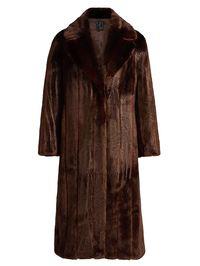 Mercer Collective Women's Mink Stripe Faux-Fur Coat - Mink