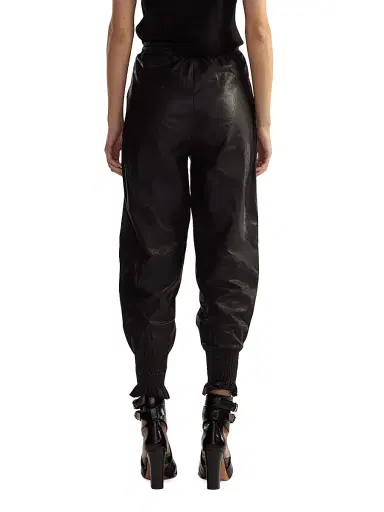 Cynthia Rowley Women's Leather Drawstring Joggers - Black | Thumbnail 3 Cynthia Rowley Women's Leather Drawstring Joggers - Black | Thumbnail 3