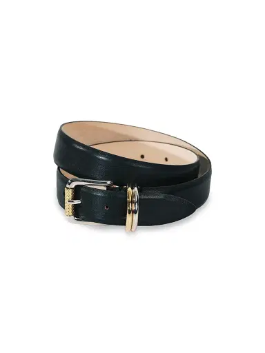 Déhanche Women's Alegra Leather Belt - Black Mixed Metal - Size Medium | Thumbnail 2 Déhanche Women's Alegra Leather Belt - Black Mixed Metal - Size Medium | Thumbnail 2
