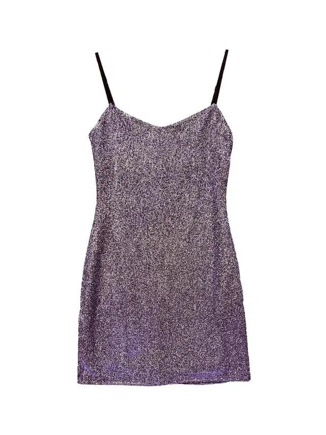 Un Deux Trois Girl's Glitter Fitted Minidress - Purple