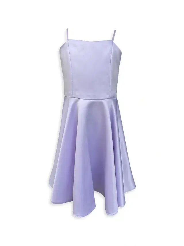 Un Deux Trois Girl's Fit-&-Flare Satin Dress - Lilac