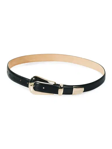 Déhanche Women's Colette Leather Belt - Black Pale Gold | Thumbnail 4