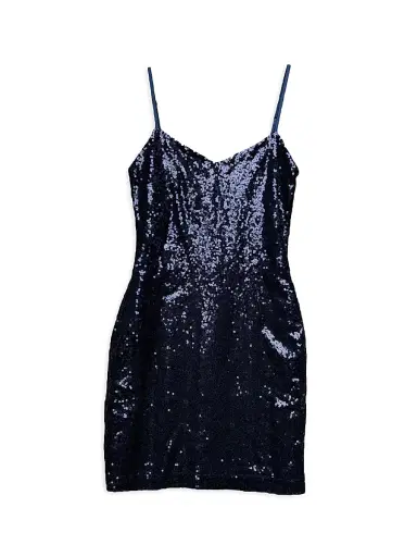Un Deux Trois Girl's Sequin Fitted Mini Dress - Navy | Thumbnail 1 Un Deux Trois Girl's Sequin Fitted Mini Dress - Navy | Thumbnail 1