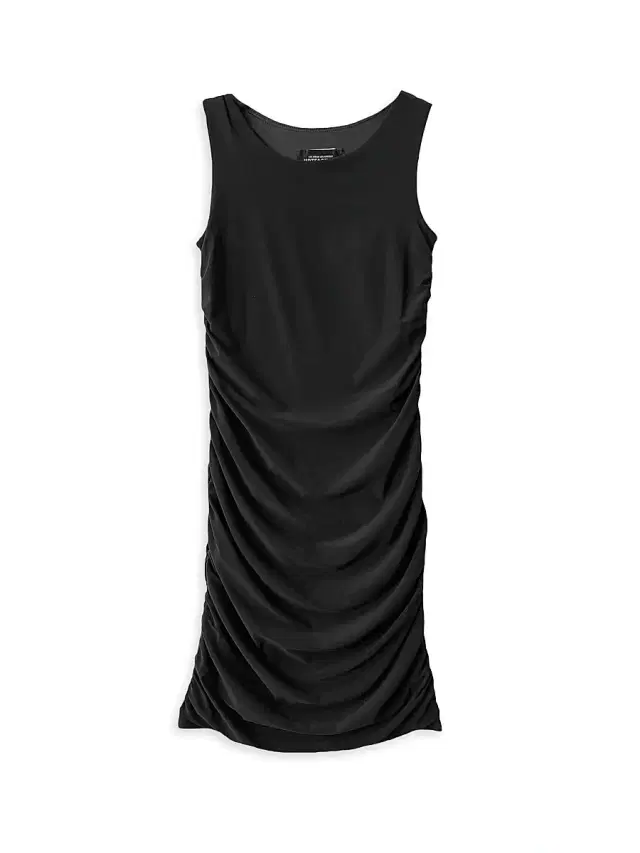 Un Deux Trois Girl's Ruched Knit Minidress - Black