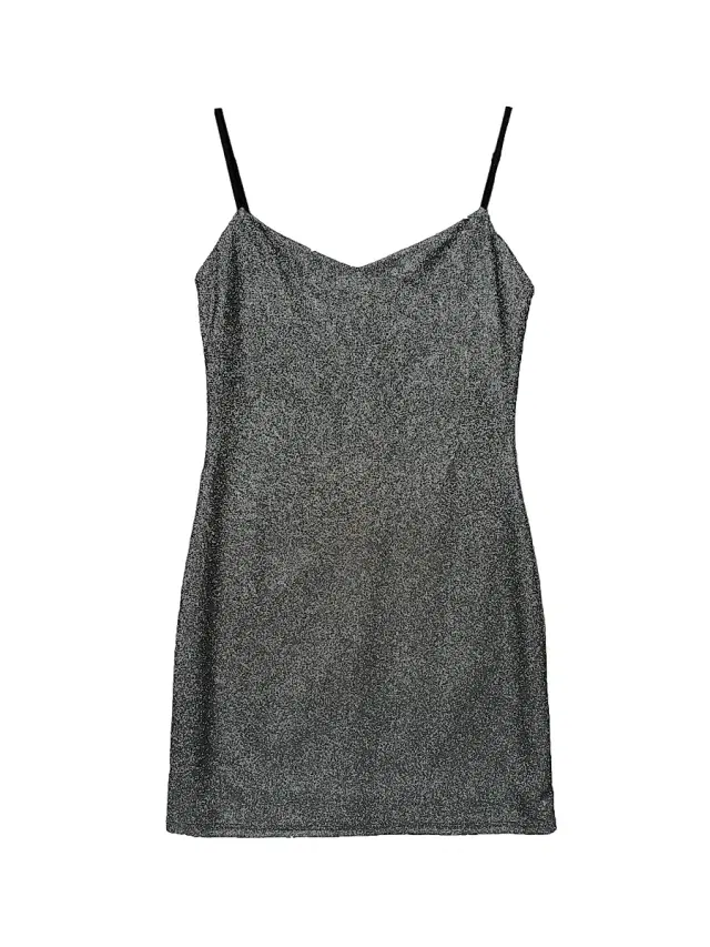 Un Deux Trois Girl's Glitter Fitted Minidress - Grey