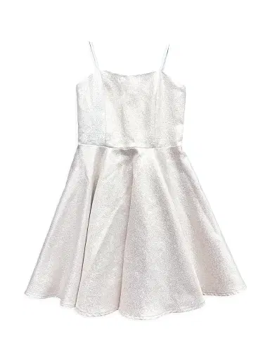 Un Deux Trois Girl's Satin Fit & Flare Dress | Thumbnail 1 Un Deux Trois Girl's Satin Fit & Flare Dress | Thumbnail 1