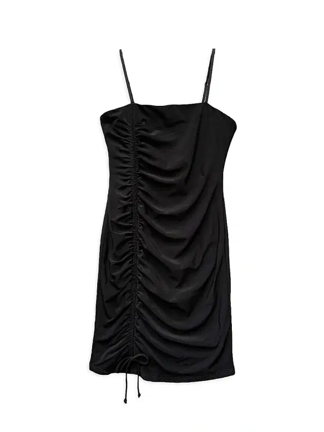 Un Deux Trois Girl's Ruched Dress - Black