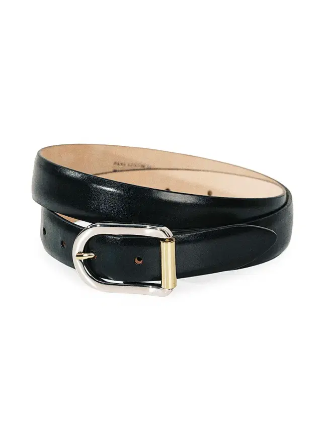Women's Mija Leather Belt - Black Mixed Metal