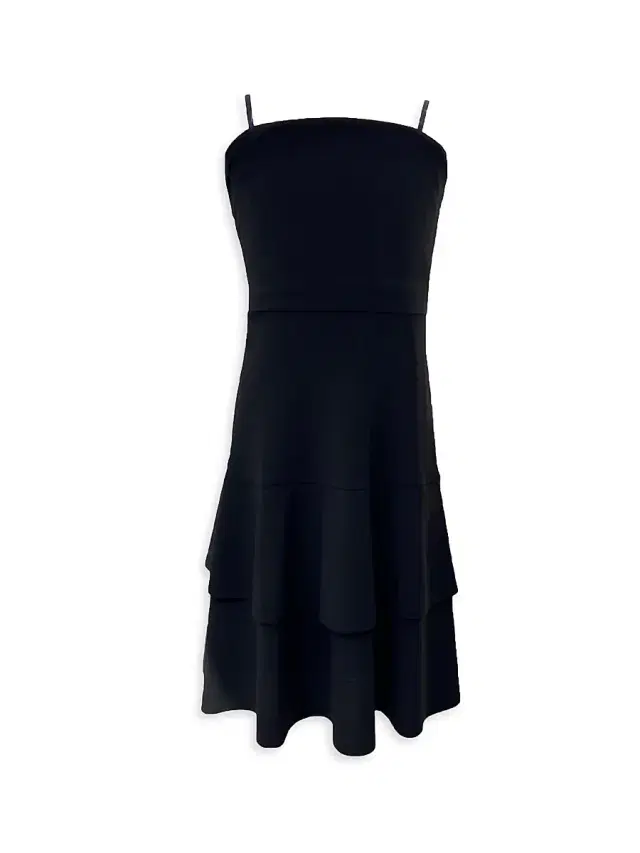 Un Deux Trois Girl's Bow-Back Tiered Dress - Black