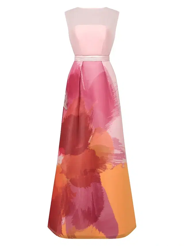 Kay Unger Women's Tess Floral Chiffon Gown - Bloom Sunset Multi