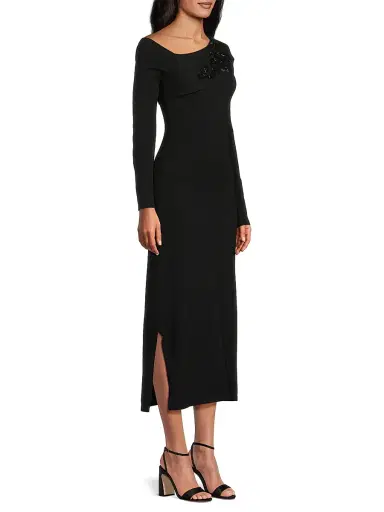 Kay Unger Women's Asymmetric Beaded Midi-Dress | Thumbnail 4 Kay Unger Women's Asymmetric Beaded Midi-Dress | Thumbnail 4