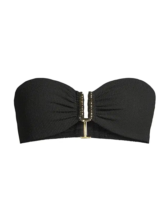 Change of Scenery Women's Cindy Bandeau Bikini Top - Black Texture
