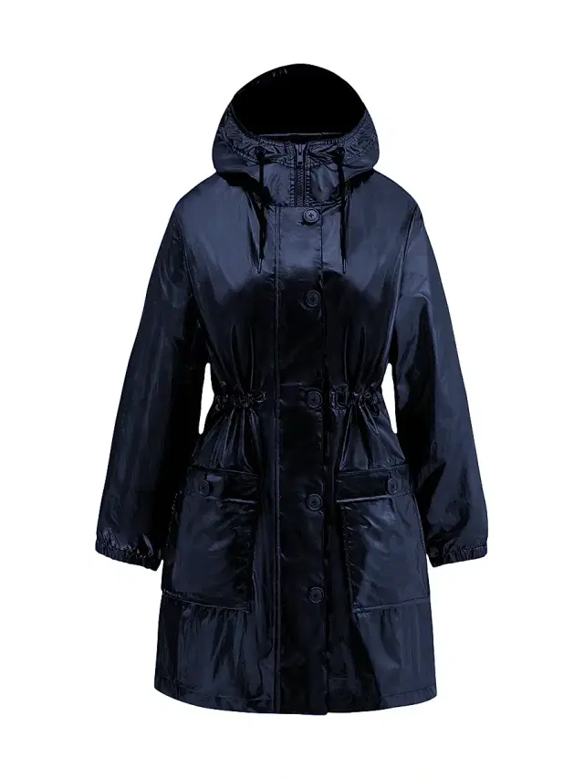 Jane Post Women's Slicker Hooded Parka - Black