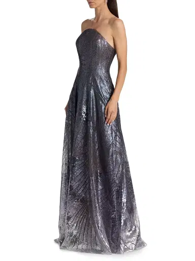 Rene Ruiz Collection Women's Sequin-Embroidered A-Line Strapless Gown | Thumbnail 4 Rene Ruiz Collection Women's Sequin-Embroidered A-Line Strapless Gown | Thumbnail 4