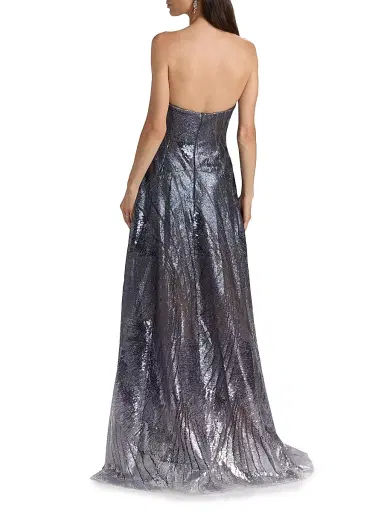 Rene Ruiz Collection Women's Sequin-Embroidered A-Line Strapless Gown | Thumbnail 5 Rene Ruiz Collection Women's Sequin-Embroidered A-Line Strapless Gown | Thumbnail 5