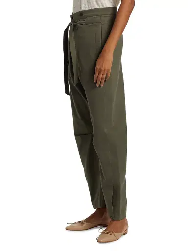 Jamie Haller Women's Everything Tie-Waist Barrel-Leg Pants - Olive | Thumbnail 4