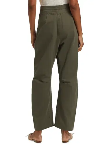 Jamie Haller Women's Everything Tie-Waist Barrel-Leg Pants - Olive | Thumbnail 5