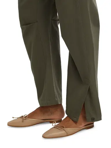 Jamie Haller Women's Everything Tie-Waist Barrel-Leg Pants - Olive | Thumbnail 6