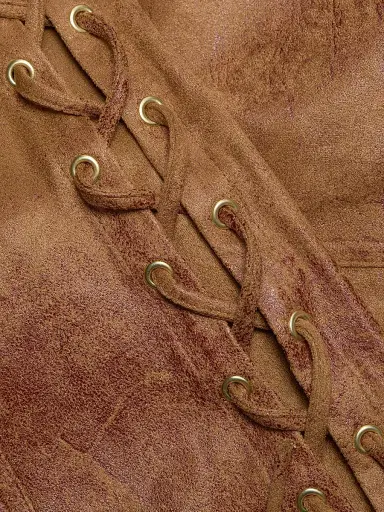 LaQuan Smith Women's Lace-Up Side Skinny Pants - Chocolate | Thumbnail 7