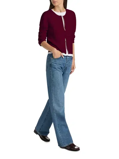 LESET Women's Jesse Wool Two-Way Zip Cardigan - Mulberry - Size XL | Thumbnail 2 LESET Women's Jesse Wool Two-Way Zip Cardigan - Mulberry - Size XL | Thumbnail 2