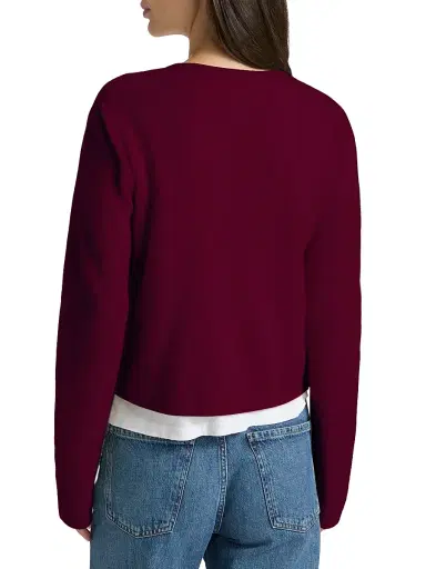LESET Women's Jesse Wool Two-Way Zip Cardigan - Mulberry - Size XL | Thumbnail 5 LESET Women's Jesse Wool Two-Way Zip Cardigan - Mulberry - Size XL | Thumbnail 5